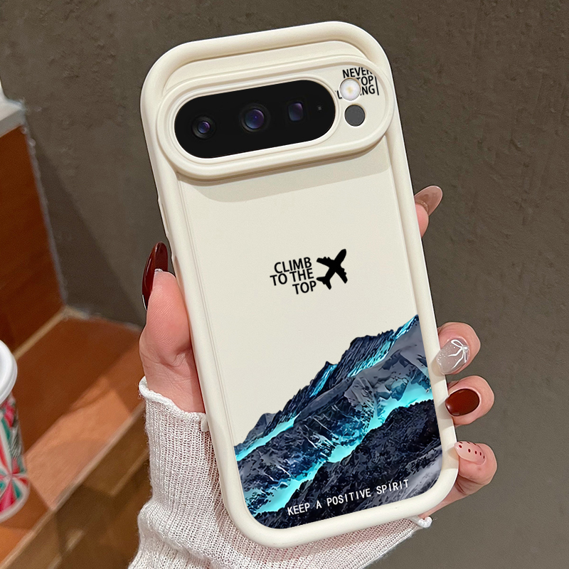 Google Pixel 9 - Casing Ponsel Pola Gunung Salju Pesawat